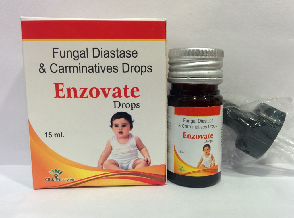 ENZOVATE DROPS | Fungal Diastase 20mg + Cinnamon Oil 200mcg + Caraway Oil 400mcg + Cardamom Oil 400mcg (per ml)